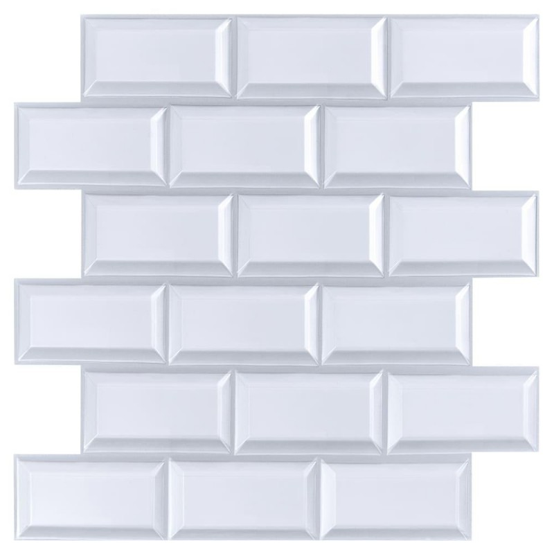 Dekoračný 3D samolepiaci panel Tehla biela