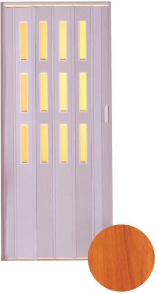 Kit LUCIANA 73x200 cm - třešeň, 3 řady skel Rozměr Luciana prosklené: 135 - 150,5 cm: + 5 lamel + 1 vodící lišta