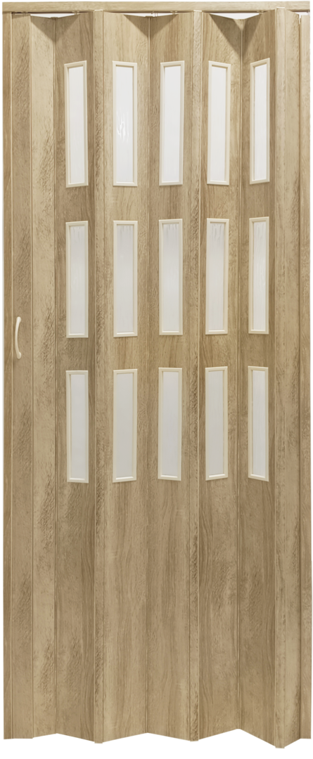 Kit DORA 87x200 cm - 49 Dub sonoma, 3 řady skel Rozměr prosklené varianty dveří: 100 - 113cm: + rozšiřující set