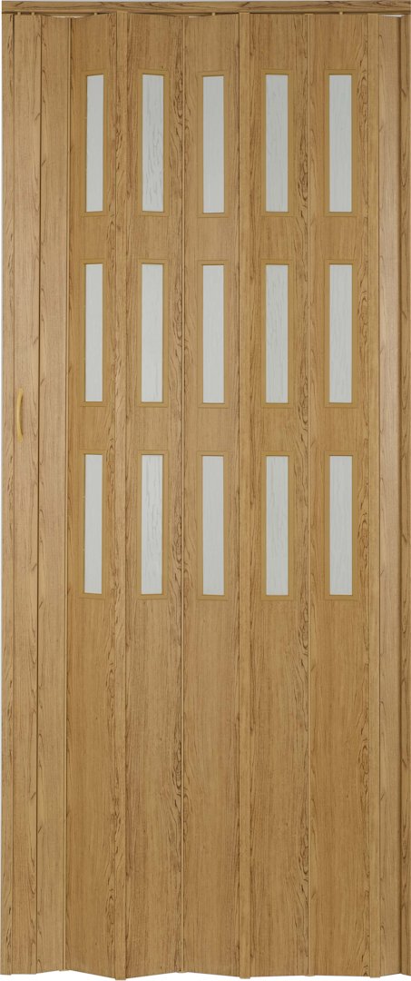 Kit DORA 87x200 cm - 45 Buk rustik, 3 řady skel Rozměr prosklené varianty dveří: 87 - 100cm: + 1 lamela