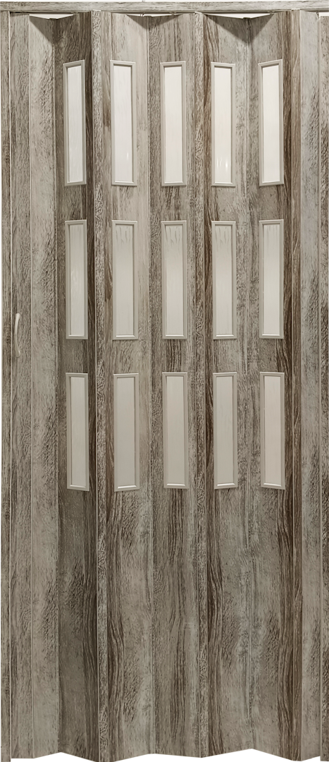 Kit DORA 87x200 cm - 42 Dub sheffield, 3 řady skel Rozměr prosklené varianty dveří: 100 - 113cm: + rozšiřující set