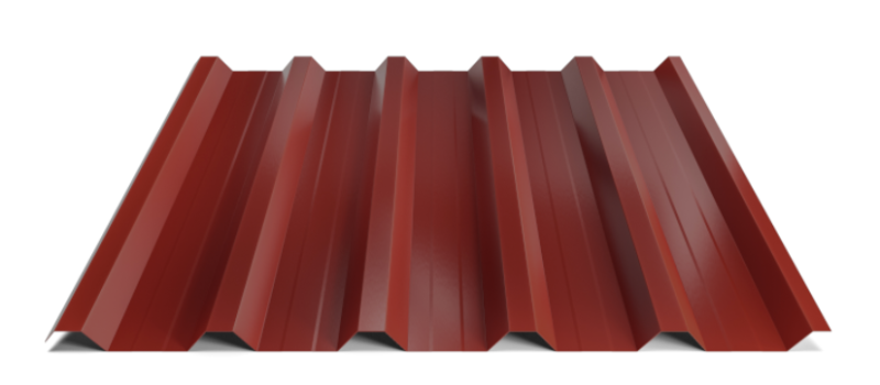 Trapézový plech Hornval T35 MAX s prelisom, Super 25 Polyester Gloss 0,5 mm RAL 3009