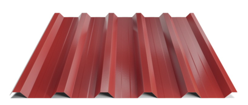Trapézový plech Hornval T35 MAX s prelisom, Super 25 Polyester Gloss 0,5 mm RAL 3011
