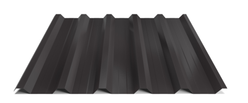 Trapézový plech Hornval T35 MAX s prelisom, Super 25 Polyester Gloss 0,5 mm RAL 9005