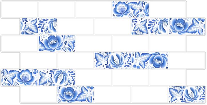 Dekoračné interiérové ​​panely Gzhel Tile