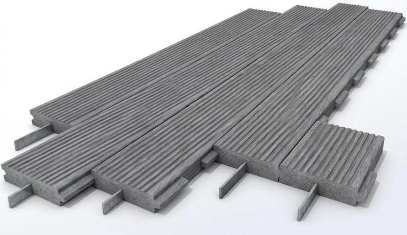 Podlahová doska pero drážka s výstuhou 4 x 17 cm Šedá