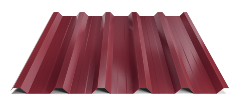 Trapézový plech Hornval T35 MAX s prelisom, Super 25 Polyester Gloss 0,5 mm RAL 3005
