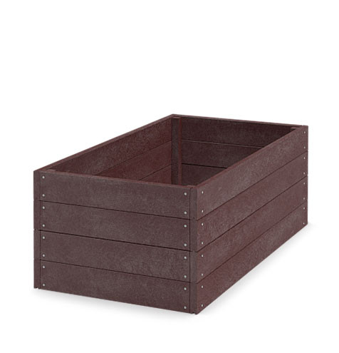 Jednokomorový vyvýšený záhon výška 53 cm Hnedá