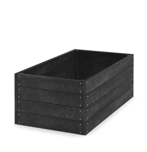 Jednokomorový vyvýšený záhon výška 53 cm Čierna
