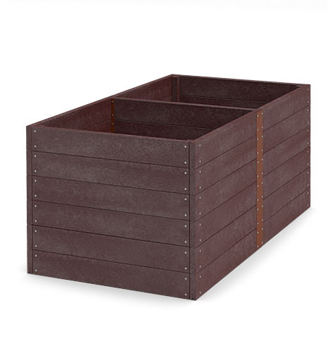Dvojkomorový vyvýšený záhon výška 81 cm Hnedá