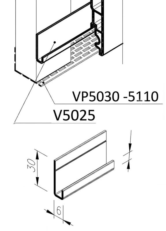Zakládací J profil vinyTec V5025 - hliníkový