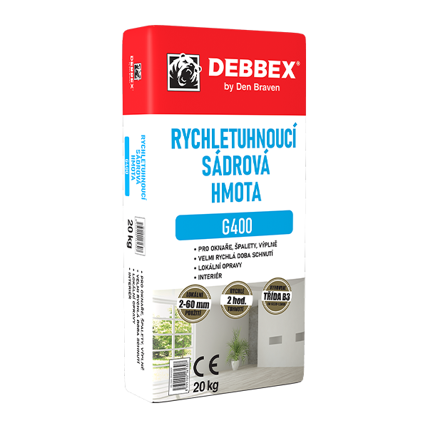 Rychletuhnoucí sádrová hmota G400 5 kg pytel bílá