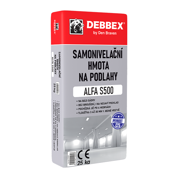 Samonivelační hmota ALFA S500 25 kg pytel šedá