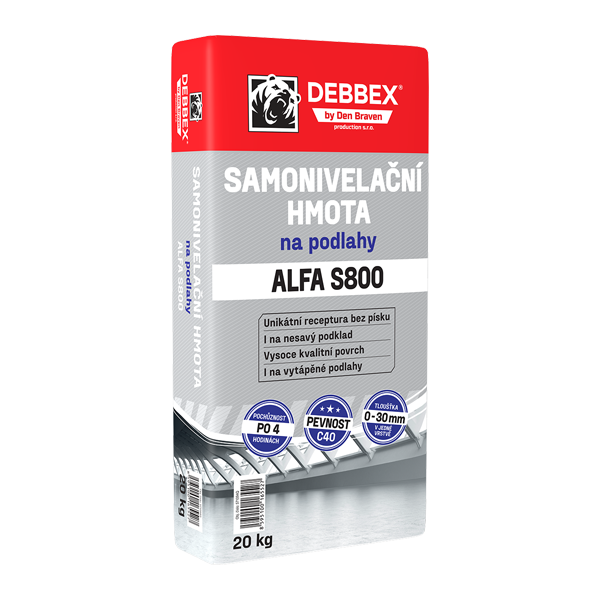 Samonivelační hmota ALFA S800 20 kg pytel šedá