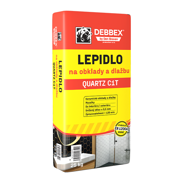 Lepidlo na obklady a dlažbu QUARTZ C1T 25 kg pytel šedá
