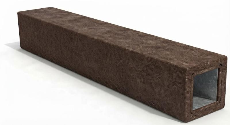 Štvorcový profil bez hrotu s výstuhou 9 x 9 cm Hnedá