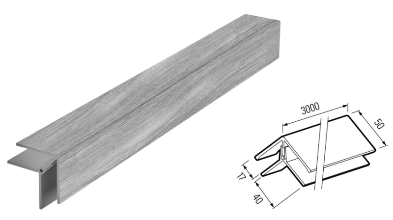 Rohový profil vonkajší 2-dielny KERRAFRONT WE FS-222 Concrete Oak