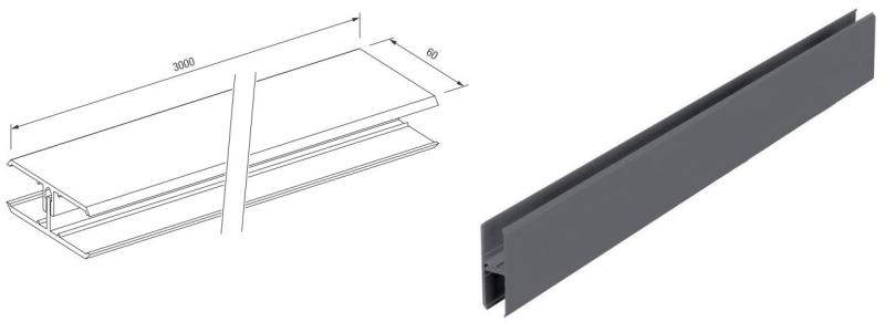 Spojovací H profil 2-dielny KERRAFRONT FS-282 Kremenná šedá