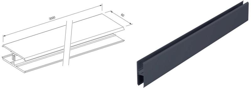 Spojovací H profil 2-dielny KERRAFRONT FS-282 Antracit