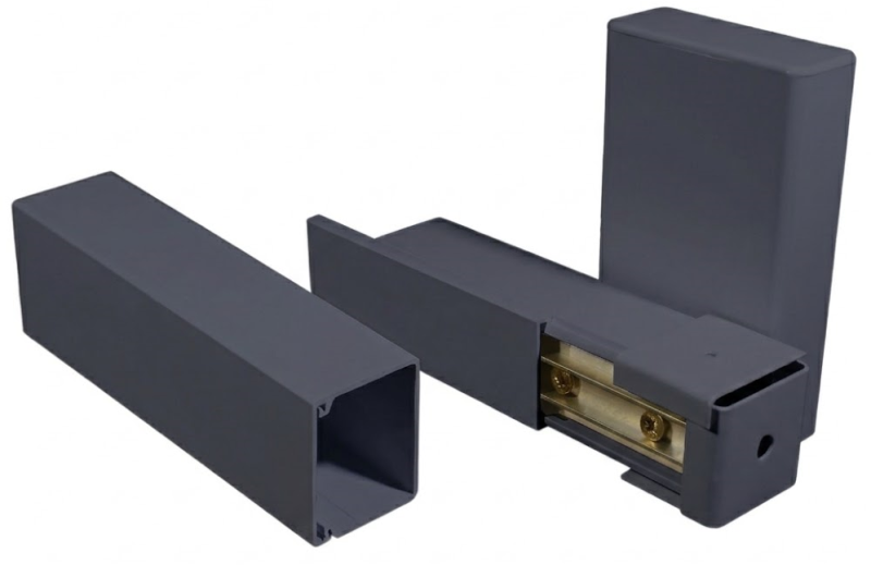 Zakrývací profil Antracit s uzáverom 40 x 40 mm., k nosníkom PVC plotoviek MODULAR