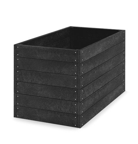 Jednokomorový vyvýšený záhon výška 79 cm Čierna
