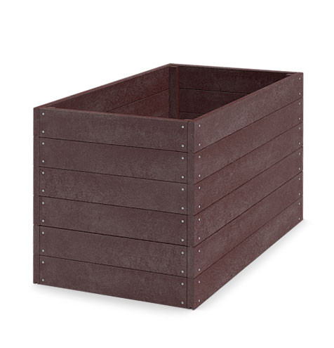 Jednokomorový vyvýšený záhon výška 81 cm Hnedá