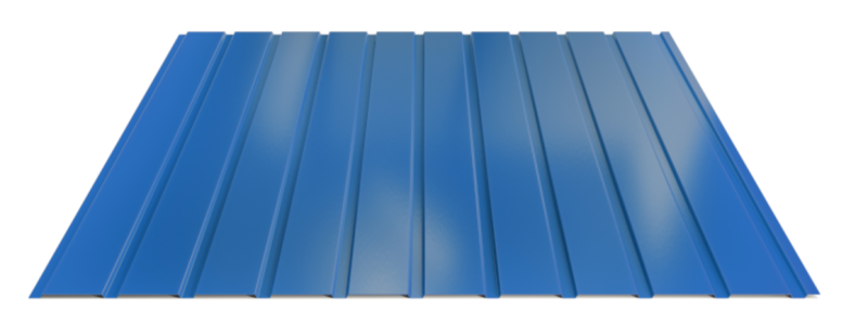 Trapézový plech Hornval E7 Elevácia Super 25 Polyester Gloss 0,5 mm RAL 5010