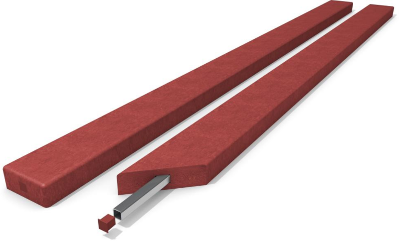 Lavičková doska s výstuhou 12 x 4,7 cm PREMIUM Červená